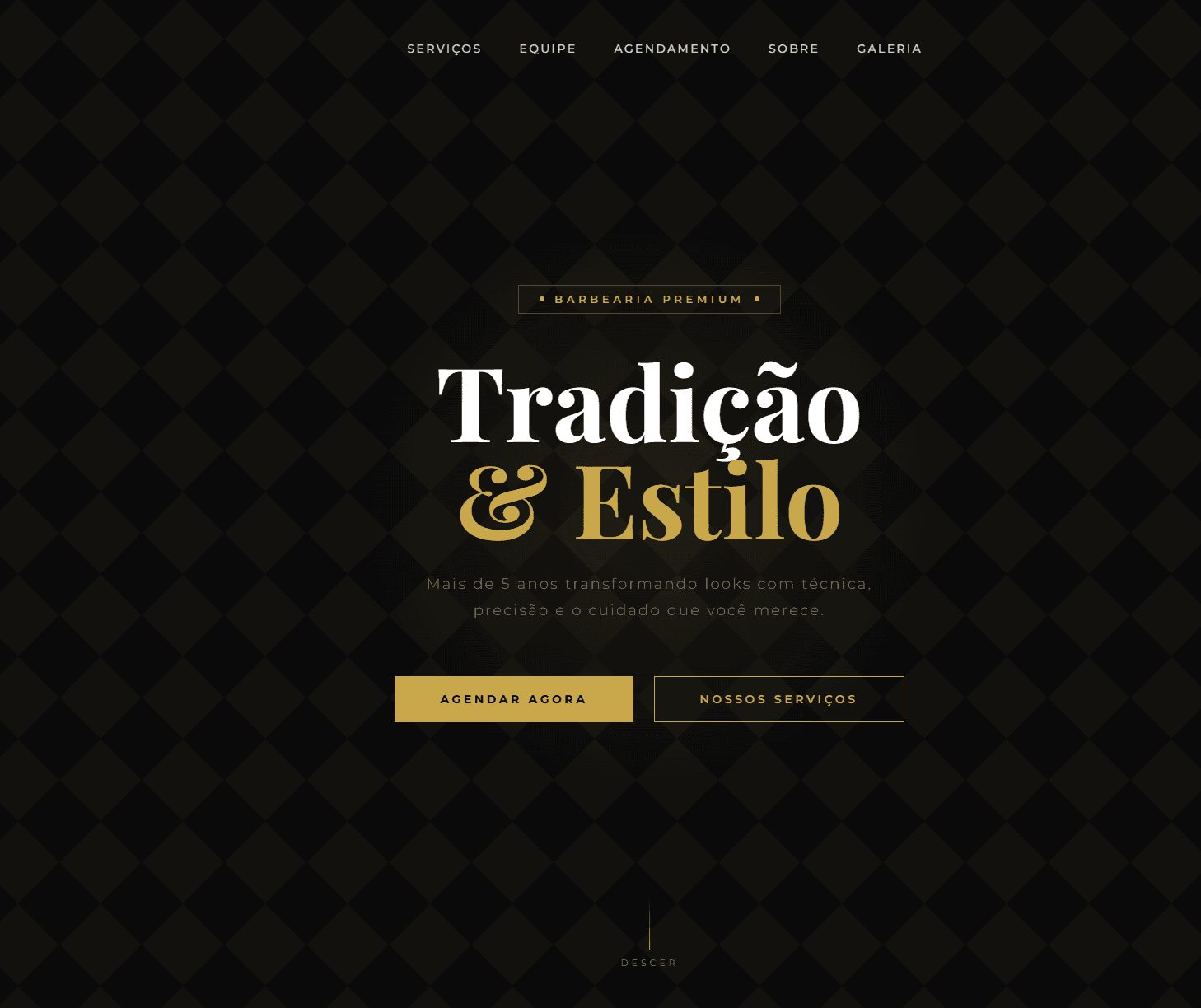 Landing da Barbearia Cut