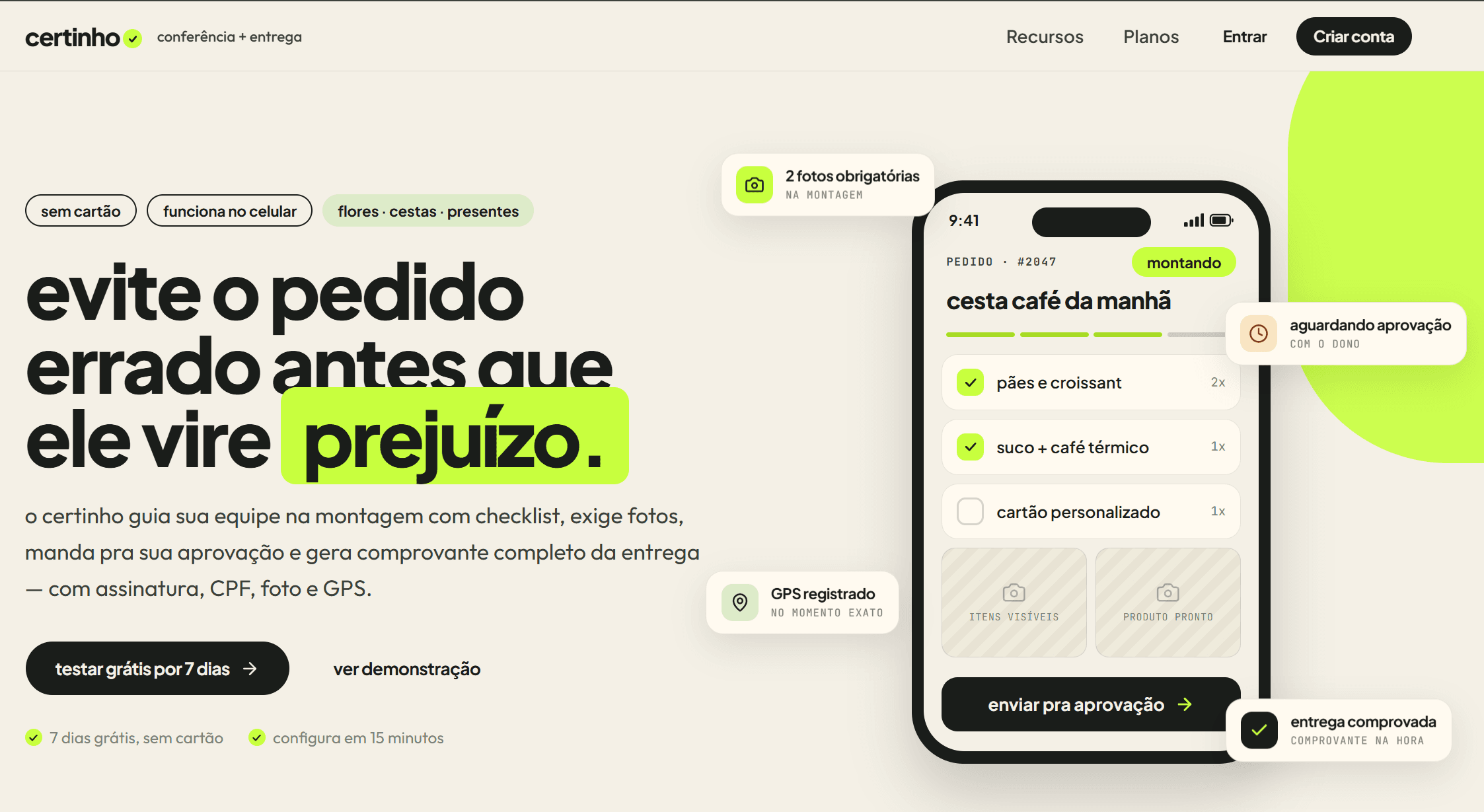 Painel do Pedido Certinho